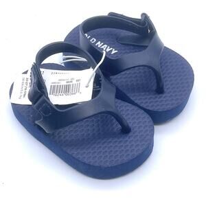 Old Navy Unisex Navy Blue Flip Flop Sandals - Infant 3-6 Months